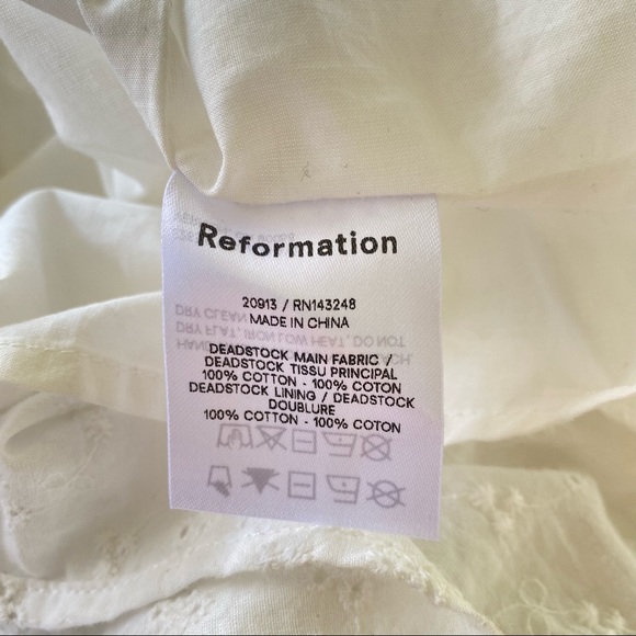 NWOT Reformation White Heaven Ruffle Midi Dress - Picture 13 of 13